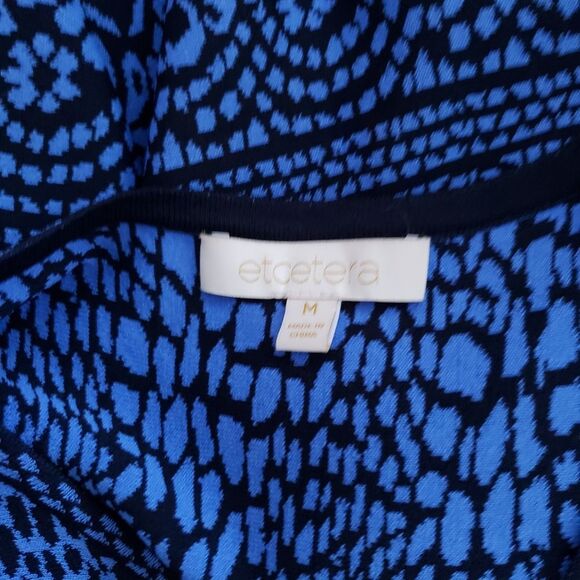 Etcetera Fit and Flare Knit Sleeveless Dress Blue Black Women's Size Medium - Picture 6 of 8